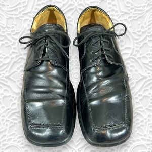 Tolo Men's 9M Leather Oxford Shoes Made in Italy Black